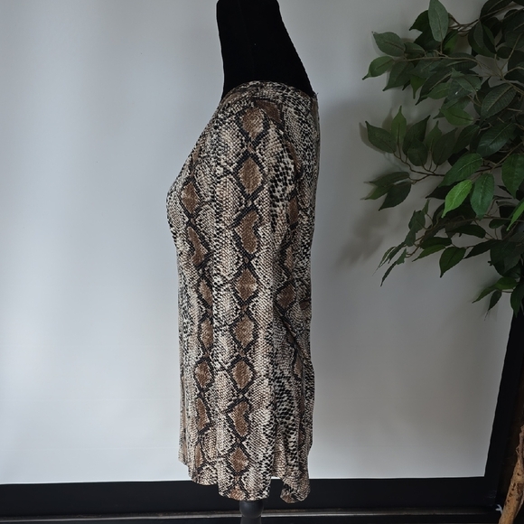 Cinny Brown and Cream Snake Print Tunic - Picture 2 of 7